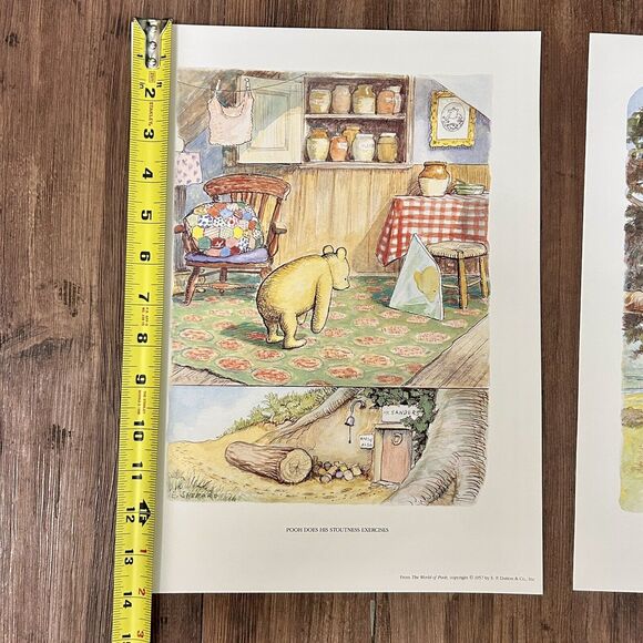 Winnie the Pooh Art Prints set of 2 Unframed 10 x 14 His Art Gallery Shepard - Picture 8 of 8